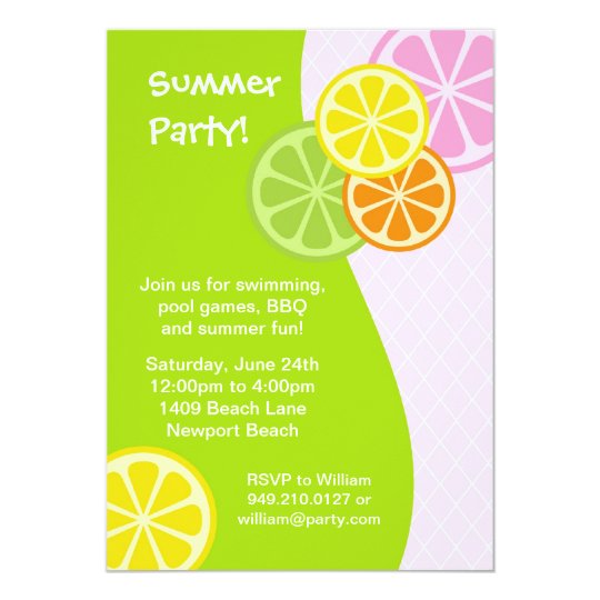 Summer Party Invitation | Zazzle
