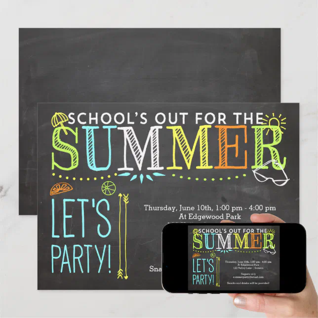 Summer Party Invitation-School's Out Invitation | Zazzle