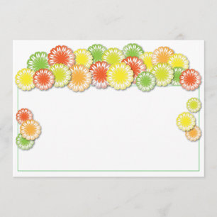 Summer Party Invitation Yellow/Orange/Lime Daisy