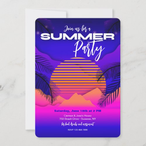 Summer Party Invitations