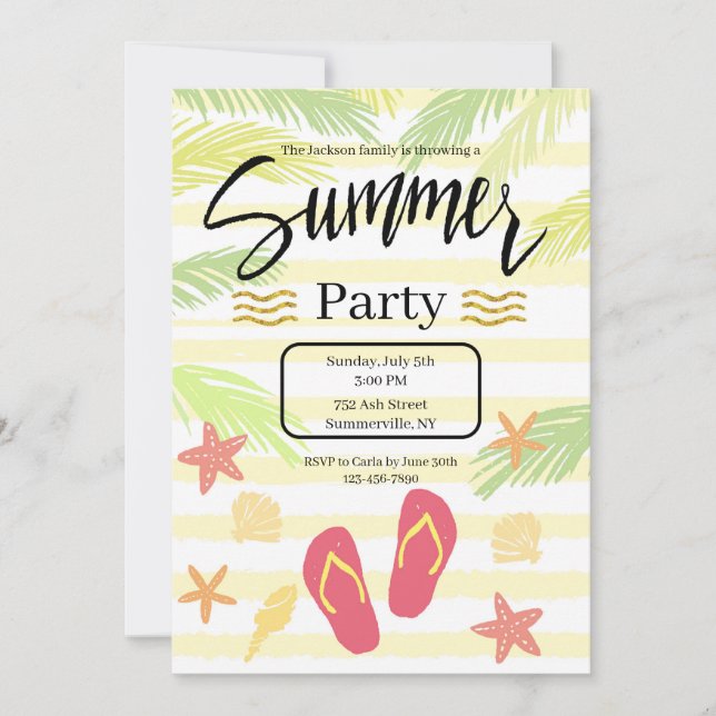 Summer Party Invitations (Front)