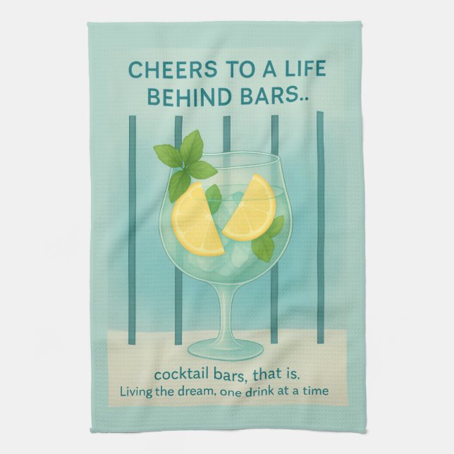 Summer Party Kitchen Tea Towel  (Vertical)