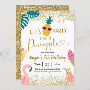 Summer Party like a Pineapple Birthday Invitation