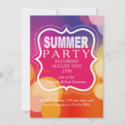 Summer Party Marquee Invitation