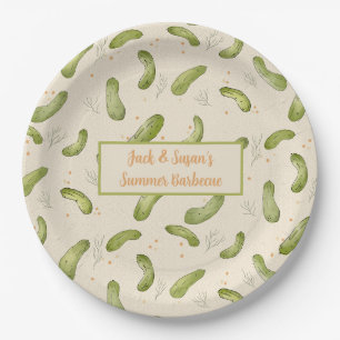 Summer Party Pickle Pattern Paper Plate