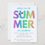Summer Party, School's Out Rainbow Glitter Invitation
