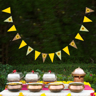 Summer Party sunflower triangle Bunting Flags