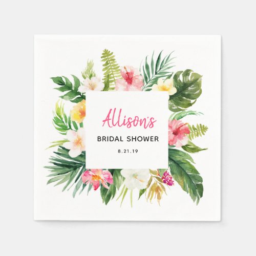 Summer Party Tropical Bridal Shower Paper Napkin