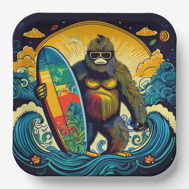 Summer Party with Bigfoot Paper Plates (Front)