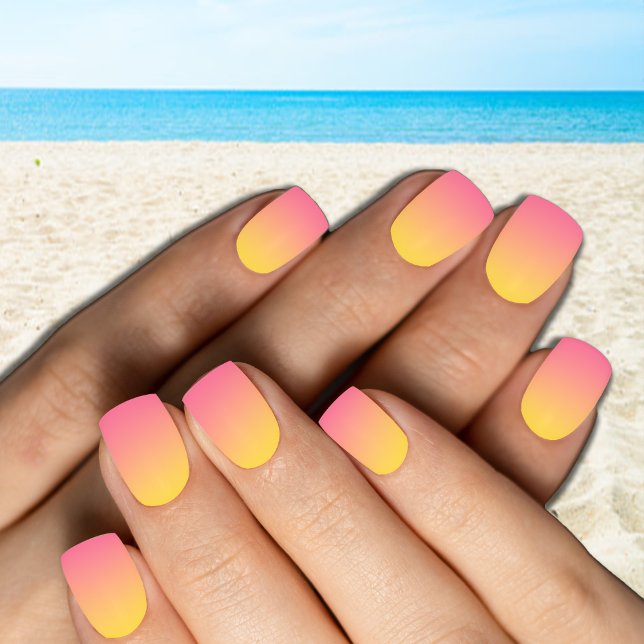 Summer Passion Orange Red Ombre Minx Nail Art (Creator Uploaded)