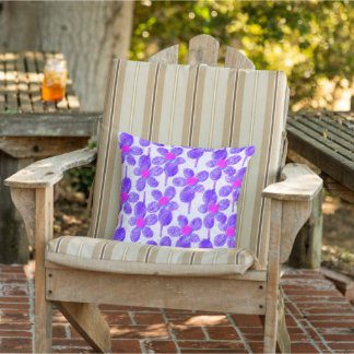 Summer Pastel Chalk Floral  Outdoor Pillow