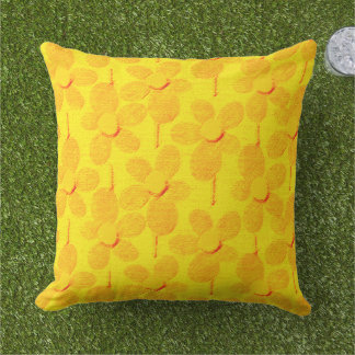 Summer Pastel Chalk Floral Outdoor Throw Pillow