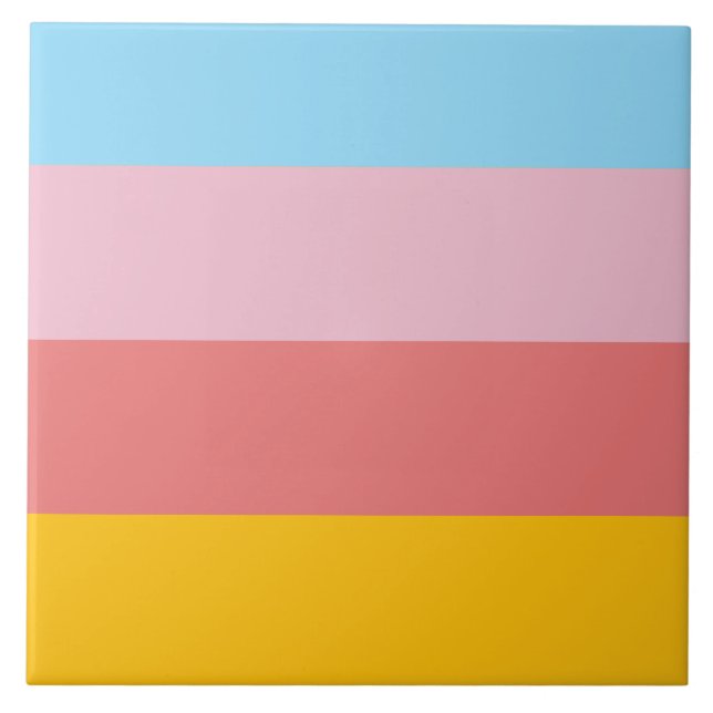 Summer pastel color scheme ceramic tile (Front)