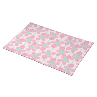 Summer Pastel Floral Botanical Cloth Placemat