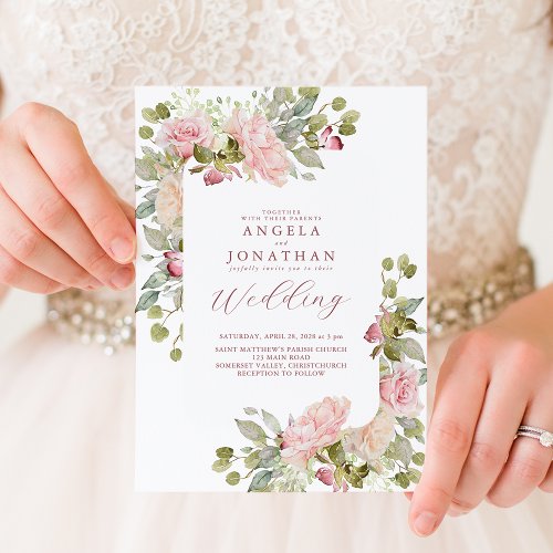 Summer Pastel Florals Wedding Invitation