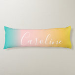 Summer Pastel Gradient | Personalized Script Name  Body Pillow<br><div class="desc">Summer Pastel Gradient | Personalized Script Name Body Pillow</div>