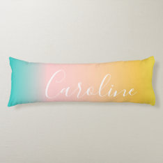 Summer Pastel Gradient | Personalized Script Name  Body Pillow at Zazzle