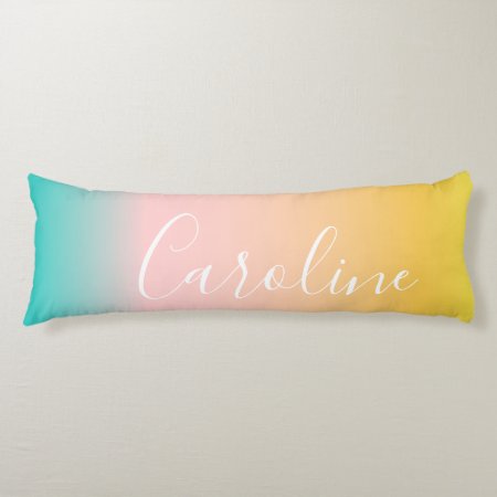 Summer Pastel Gradient | Personalized Script Name  Body Pillow