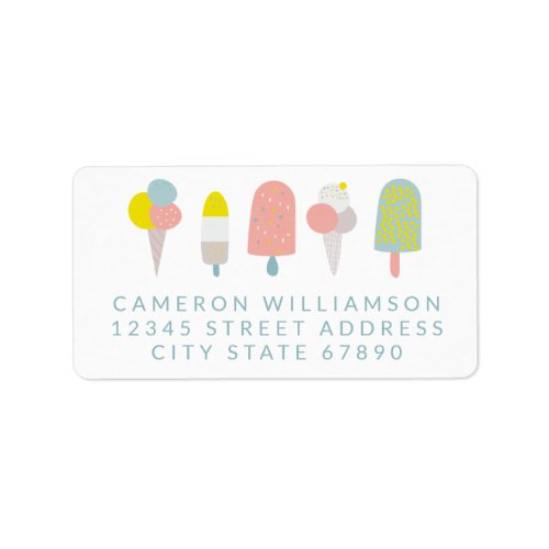 Summer Pastel Ice Cream Cute Return Address Label