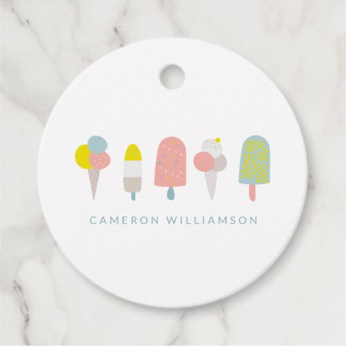 Summer Pastel Ice Cream Personalized   Favor Tags