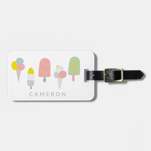 Summer Pastel Ice Cream Personalized   Luggage Tag