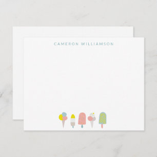 Summer Pastel Ice Cream Personalized Stationery Note Card