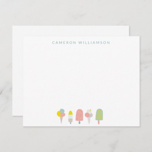 Summer Pastel Ice Cream Personalized Stationery  Note Card