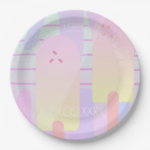Summer Pastel Ombre Ice Pops Paper Plates