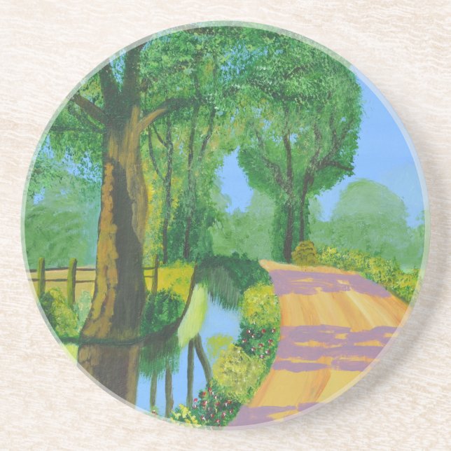 Summer Path Sandstone Coaster (Front)