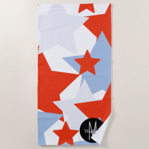 Summer Patriotic Jumbo Stars Beach Towel