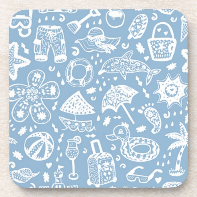 Summer pattern beverage coaster (Front)