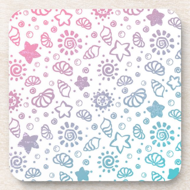 Summer pattern beverage coaster (Front)