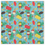 Summer Pattern of Ice Creams and Fruit Slices Fabric