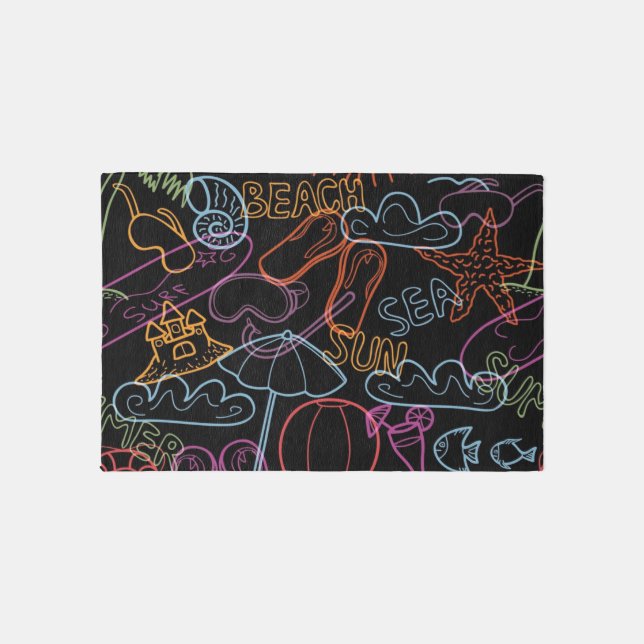 Summer pattern outdoor rug (Front)