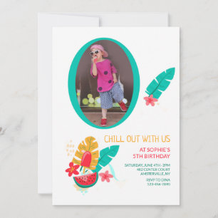Summer Pattern Photo Birthday Invitation