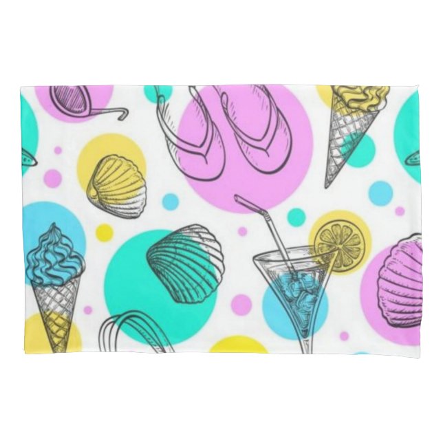 Summer pattern pillow case (Front)