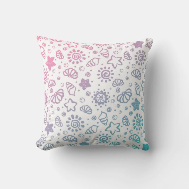 Summer pattern throw pillow (Front)