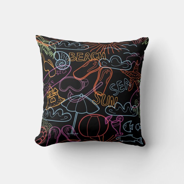 Summer pattern throw pillow (Front)