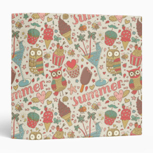Summer Pattern With Ice Cream Binder