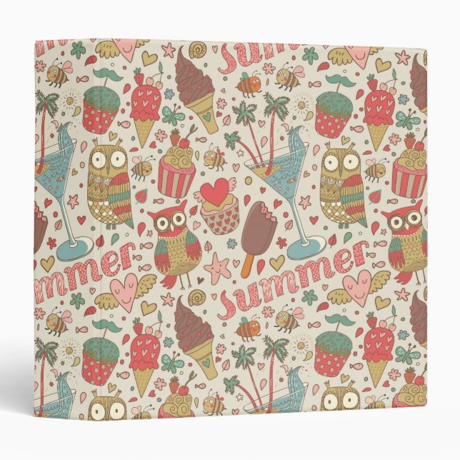 Summer Pattern With Ice Cream Binder (Front/Spine)