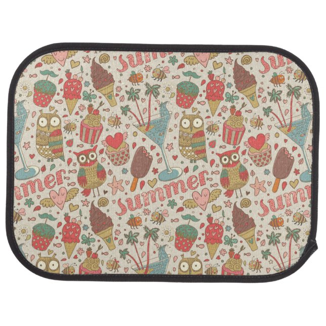 Summer Pattern With Ice Cream Car Mat (Rear)