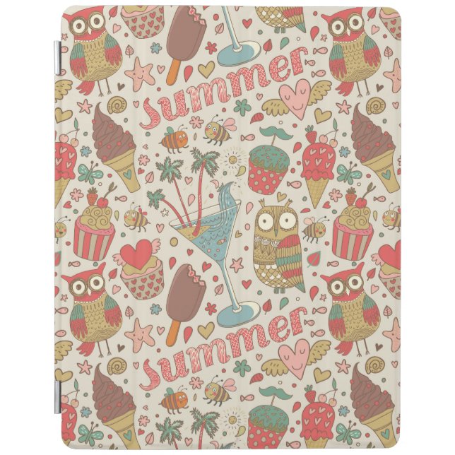 Summer Pattern With Ice Cream iPad Smart Cover (Front)