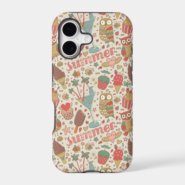 Summer Pattern With Ice Cream Iphone Case (Back)