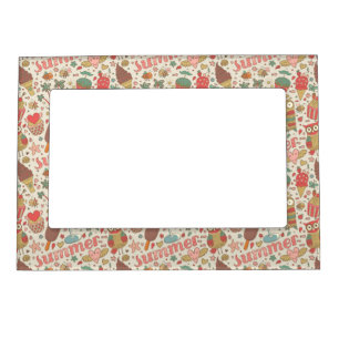 Summer Pattern With Ice Cream Magnetic Photo Frame