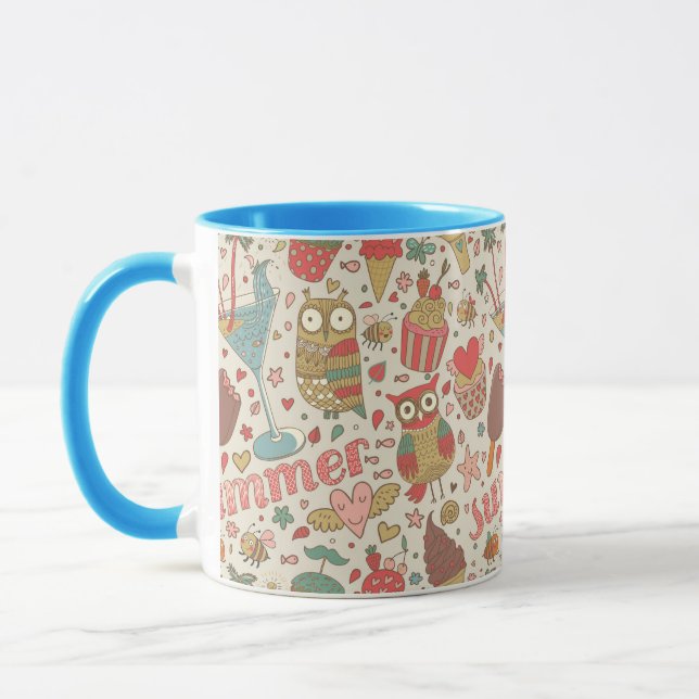 Summer Pattern With Ice Cream Mug (Left)