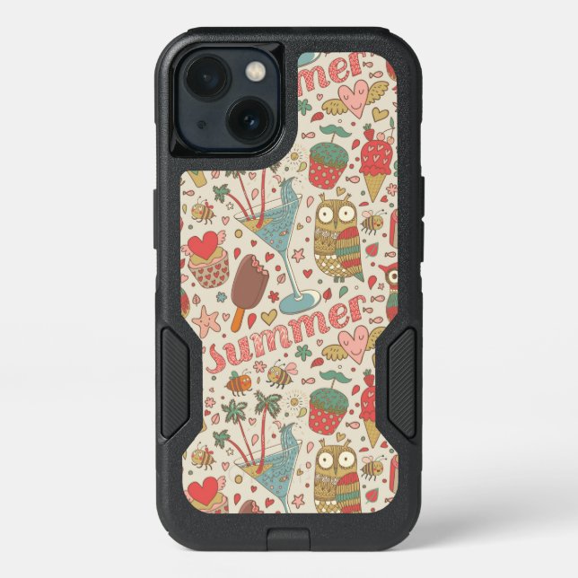 Summer Pattern With Ice Cream Otterbox iPhone Case (Back)