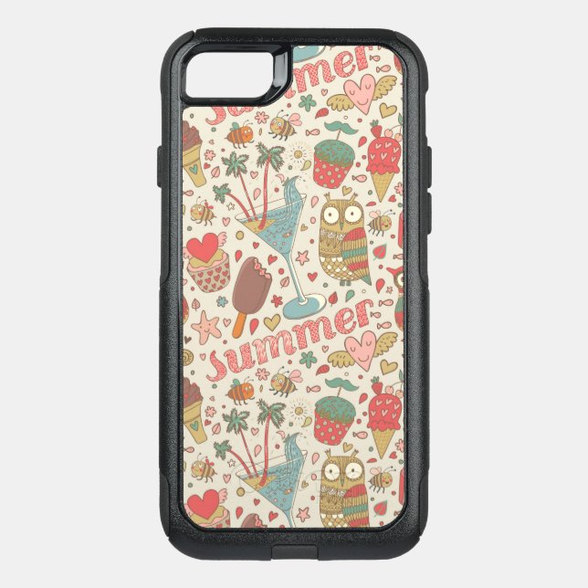 Summer Pattern With Ice Cream Otterbox iPhone Case (Back)