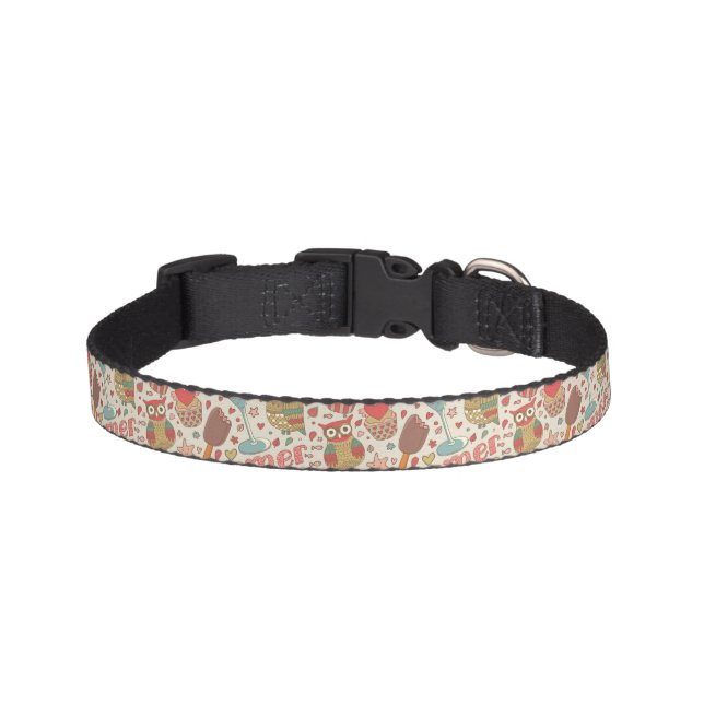 Summer Pattern With Ice Cream Pet Collar (Front)