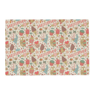 Summer Pattern With Ice Cream Placemat