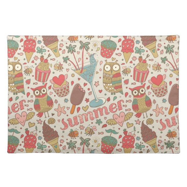 Summer Pattern With Ice Cream Placemat (Front)